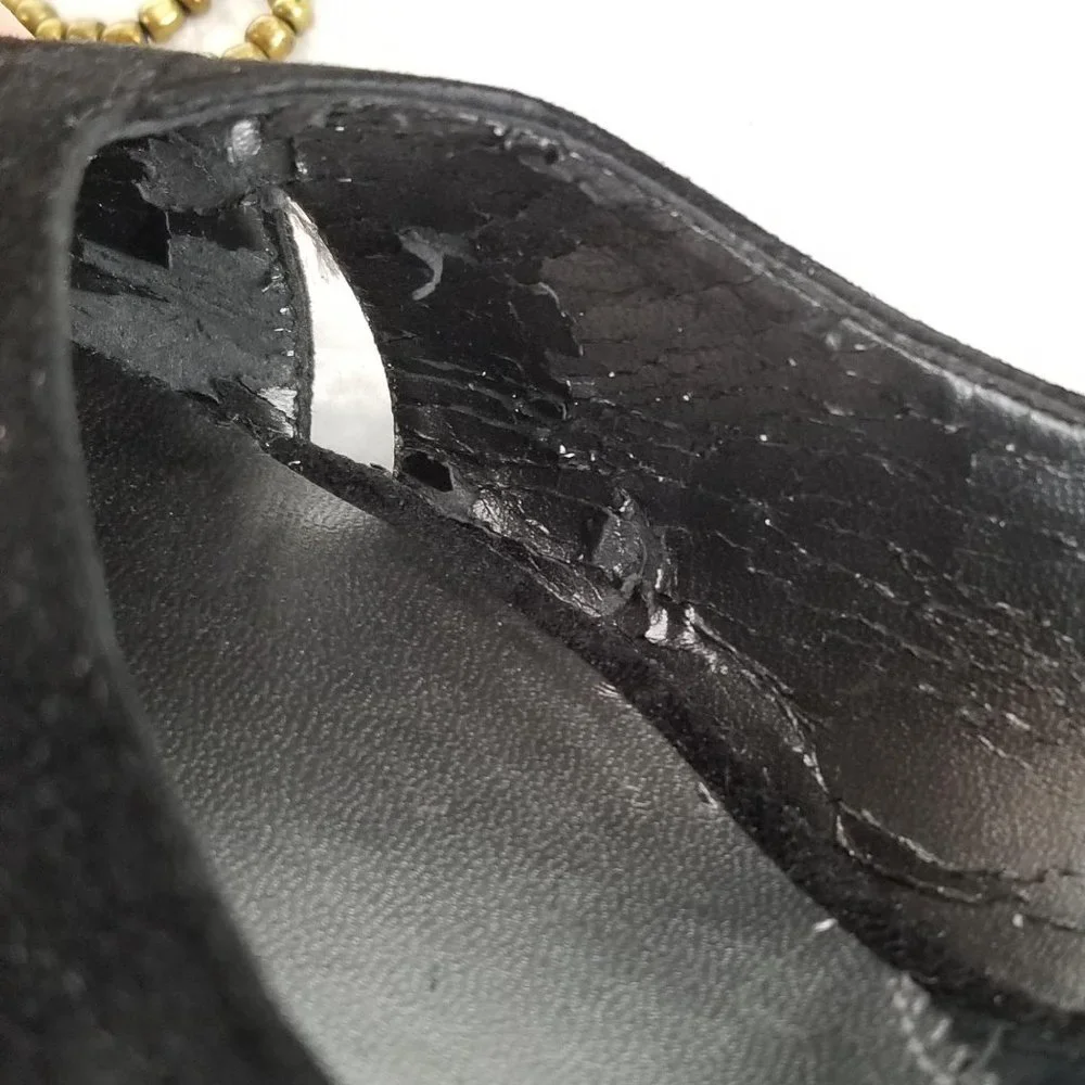LIZ CLAIBORNE FLEX《294》leather pump‎ black slingback suede women's sz 10